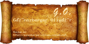 Günszberger Olivér névjegykártya
